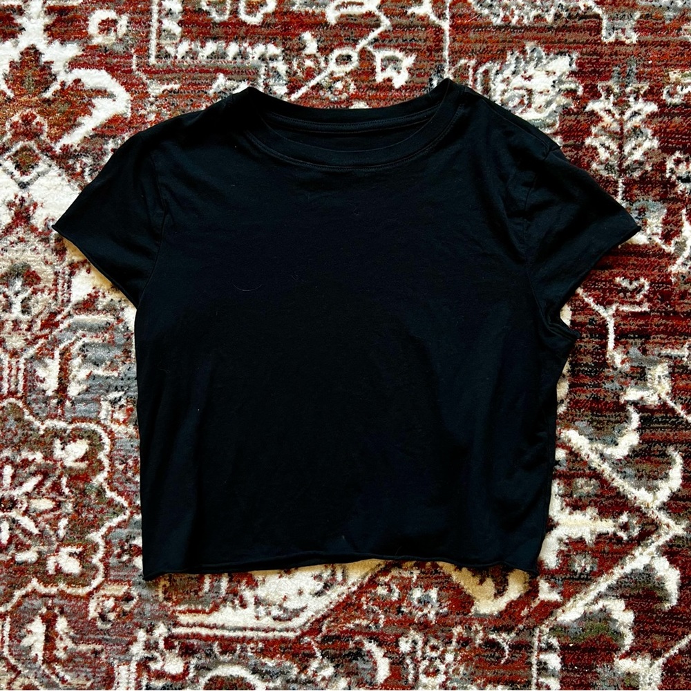 Target a new day black soft cropped t shirt XS